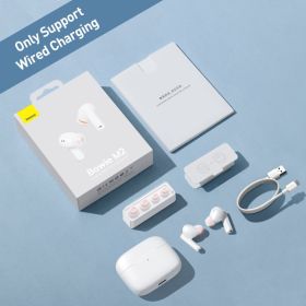 M2 ANC TWS Bluetooth 5.2 Earphones; Active Noise Cancelling Headphones; low latency; 4-mic ENC noise reduction (Color: White M2, Ships From: China)