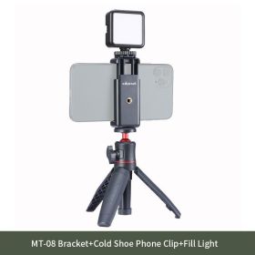 MT-08 DSLR SLR Phone Vlog tripod KIT Cold Shoe Phone Mount Holder for Microphone LED Light Mini Tripod for iPhone 13 Sony (Color: VL49 Kit, Ships From: China)