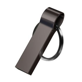 Silver Metal USB Flash Drives 64GB Free key Ring Pen Drive Creative Business Gifts Memory Stick Black Storage Devices (Color: Black, Capacity: 64GB)