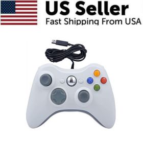 Wired Controller USB For PC Compatible With Xbox 360 / Windows 7 8 10 11 Gamepad (Color: White)